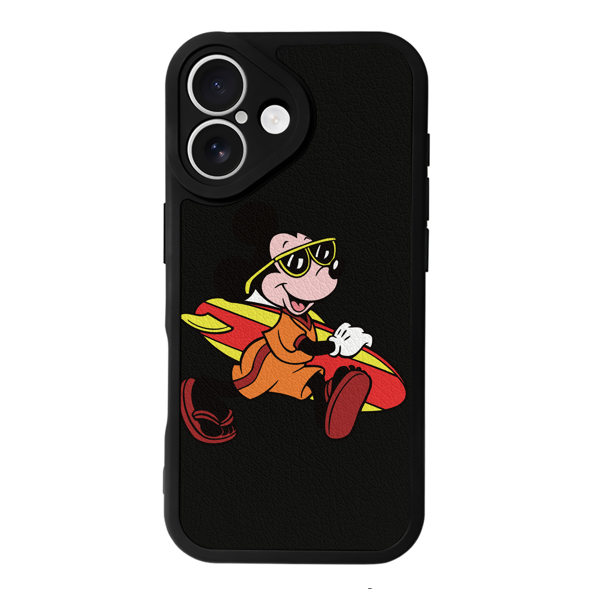 （画像用） ミッキーマウス Mickey Mouse 【iPhone 16シリーズ対応】シリコンスマホケース（レザー調） 材質：シリコン